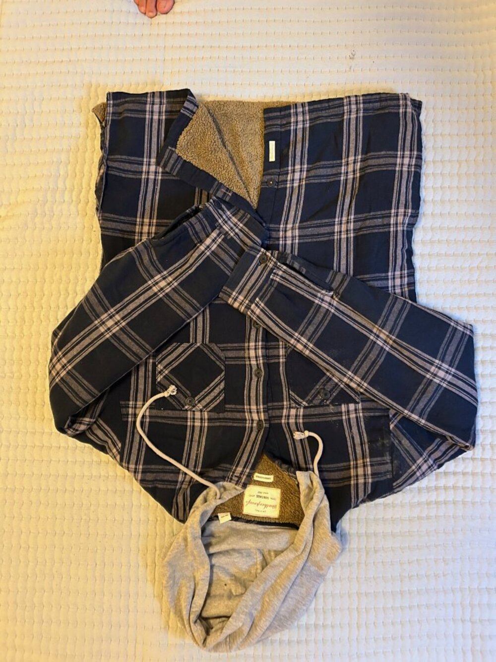 Weatherproof Vintage Sherpa Lined Plaid Hooded Shacket L